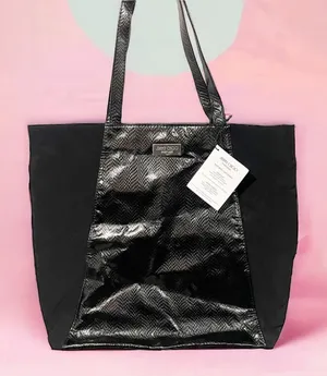 Jimmy Choo Parfumes Black Snakeskin Textured Shoulder Large Travel Tote Bag NEW‎ thumbnail 1
