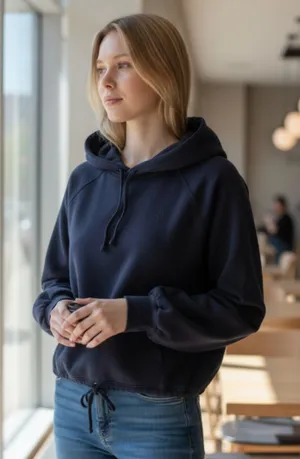NWT Prana Women's Ziller Wool Blend Sweatshirt Hoodie with Corded Hem Oversized thumbnail 1