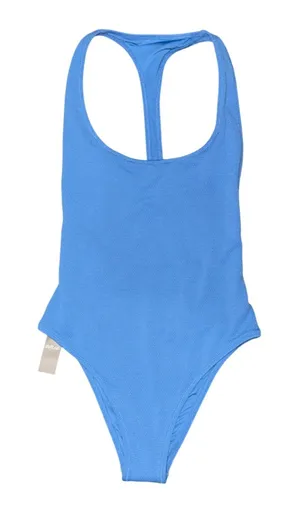 Aerie Racerback Crinkle Textured One Piece Swimsuit High Cut Summer Beach Resort thumbnail 1