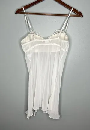 Linea Donatella white lingerie nightie molded cups underwire wedding size medium thumbnail 3