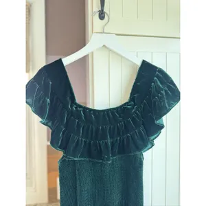 Hill House Home Akilah Nap Dress Emerald Green Velvet Silk Blend Midi S thumbnail 6