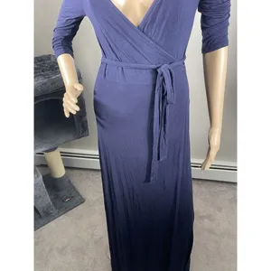 Lulus Blue Deep V-Neck Maxi Dress Size M‎ B-R thumbnail 3