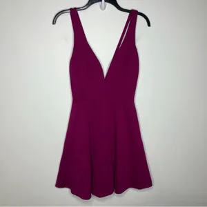 Lulus magenta sexy skater dress size‎ medium thumbnail 3