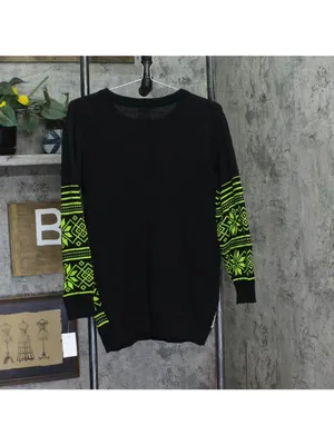NWT The Grinch Long Sleeve Knit Ugly Christmas Pullover Sweater Black XL thumbnail 2
