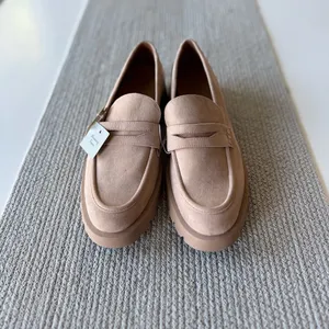 A New Day Tan Taupe Faux Suede Lug Sole Penny Loafer Memory Foam Sz 11 thumbnail 1