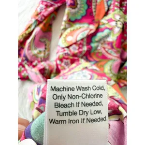 Vera Bradley | 2-Piece Cotton Pajama Set Pink Paisley Button Up | Sz S thumbnail 13