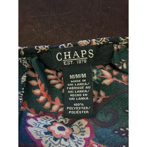 Chaps Shirt Womens Medium Blue Paisley Boho Tunic Top 3/4 Sleeve Lightweight thumbnail 6