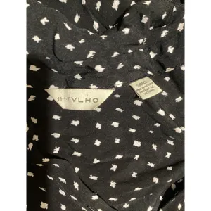 Anthropologie Tylho Dress Womens Small Black White Polka Dot Button Belted Sleeveless Pockets thumbnail 6
