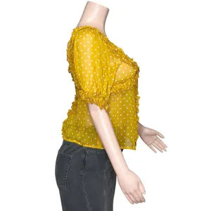 SÉZANE Wood Top, Printed Peas Saffron, FR36/US4 thumbnail 10