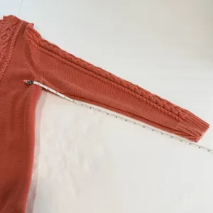 LL Bean Coral Double L Mixed Cable Cotton Crew Neck Pullover Sweater Size XL thumbnail 8