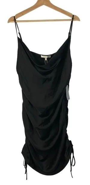 WAYF Black Cinched Side Mini Slip Dress‎ XL thumbnail 1