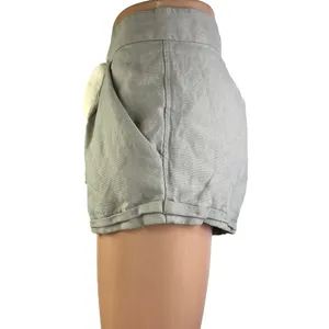 Aritzia Wilfred Gray Linen Drawstring Pleated High Waisted Casual Shorts Size 2 thumbnail 2