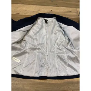 Ann Taylor Factory Blazer Size 10 Navy Satin Lined Single Button Classic Career thumbnail 7