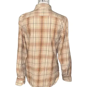 Lauren Ralph Lauren tan & brown plaid button down medium‎ thumbnail 3