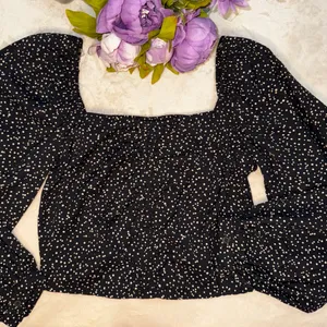 NEW A New Day Black and Tan Polka Dot Blouse thumbnail 14