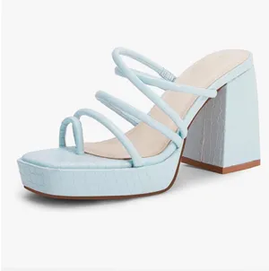 Chunky Sandals Strappy Platform Square Toe thumbnail 1