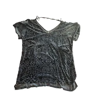 Free People DRESS Room of Shadows Velvet Burnout Shift Dress Womens XS Blue thumbnail 2