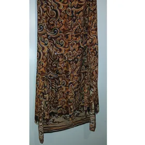 Vintage Brown Paisley Shift Dress Sheer Overlay Sleeveless Lagenlook Boho Midi thumbnail 8