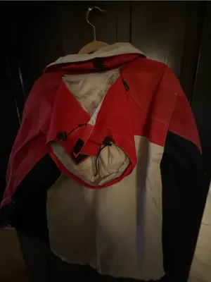The North Face Red & Cream Hooded Colorblock Jacket thumbnail 9