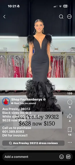 Available by Angela Fashion Black Ava Presley Prom/Pageant Dress 39312 thumbnail 3