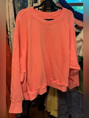 NWT Free People FP Movement Trackline Crew - Taffy Pink Coral - Large thumbnail 8