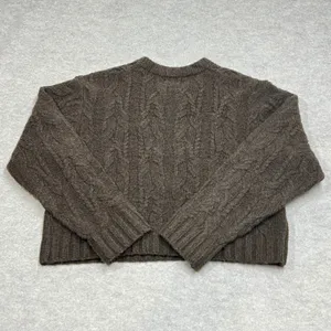 Universal Threads Brown‎ Cable Knit Crewneck Sweater Small Oversized LN Fisherman thumbnail 2