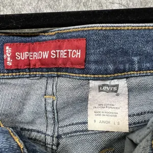 Levis Superlow Stretch 507 Jeans Dark Wash‎ Straight Leg Junior 9 L S 507-5585 thumbnail 6