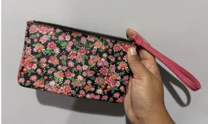 Coach Corner Zip Wristlet In Posey Cluster Floral Print Coated Canvas P thumbnail 1