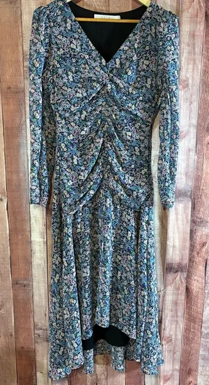 ASTR Blue Floral Midi Dress Size‎ Small thumbnail 1