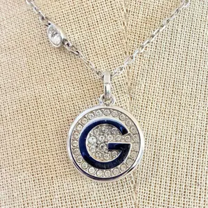 Swarovski “G” Crystal Initial Pendant Necklace thumbnail 2