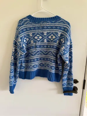 American Eagle fair isle knit crew neck sweater fall cozy loungewear holidays thumbnail 2