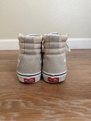Vans Unisex Sk8-Hi Beige Suede Canvas Sneaker Shoes thumbnail 7