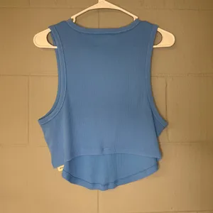 NWT Aerie New Day Curved Hem Tank Top in Blue Vinyl Women’s Size XL Summer Tank thumbnail 5