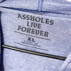 ALF A*sholes Live Forever Size XL Blue Hooded Pullover Lightweight Top‎ thumbnail 3