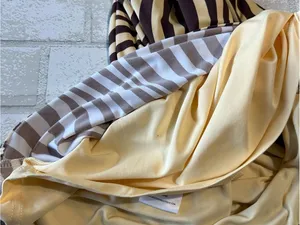 White Fox One-Shoulder Zebra Stripe Mini Dress in Cream and Brown thumbnail 7