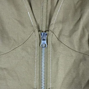 Urban Outfitters Olive Green Zip Front Mini Dress Cap Sleeve Contrast Stitch S‎ thumbnail 6