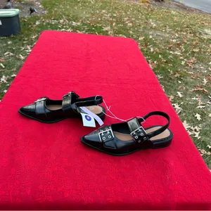 Size 6 Peyton Double Buckle black‎ Slingback Flats by wild fable thumbnail 3