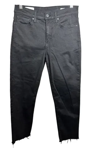BLDWN Jeans Women 28 Black Vintage Straight Raw Hem Denim 24DU221008 thumbnail 1