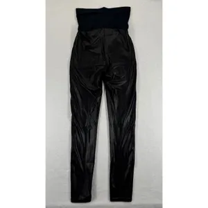 Spanx Maternity Faux‎ Leather Leggings Black High Rise Over Belly Large L/G READ thumbnail 12