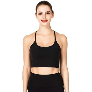 Camisole Yoga Workout Sports Bra Black L thumbnail 1