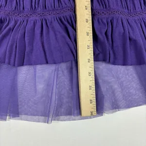 Free People Dress‎ Womens S Purple Halter Smocked Embroidered Short Sundress thumbnail 2
