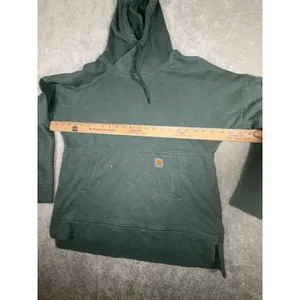 Carhartt Women's Newberry Cowl Neck Hoodie‎ Green Pullover M *bleach Spot Show thumbnail 5