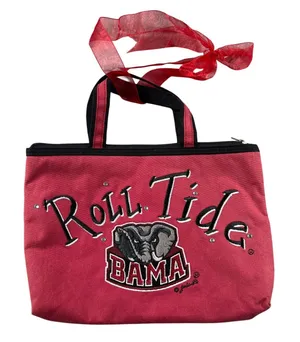 Alabama Crimson Tide Roll Tide Small Red Canvas Tote Bag NCAA Bama Purse thumbnail 1