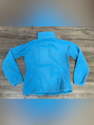 Columbia Women’s M Turquoise Blue Full Zip Fleece Jacket Zip Pockets Outdoor thumbnail 4
