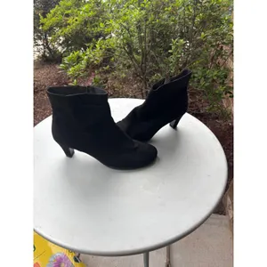 Aerosoles Womens Black Suede Ruched Ankle Boots‎ Low Heel Size 10 Heelrest Zip thumbnail 2