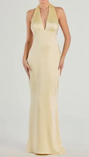 Windsor Erika Halter Satin Column Dress thumbnail 1