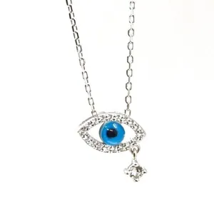 Small Evil Eye Necklace Blue thumbnail 4