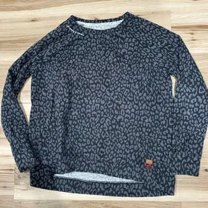 Peace Love World Black Grey Oversized Sweatshirt Women’s Small thumbnail 1