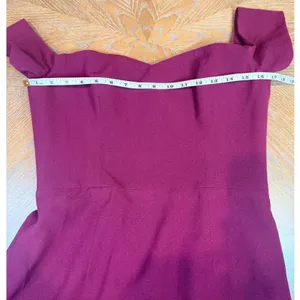 Dress the Population NWT Bailey Off-the-Shoulder Midi‎ Dress Burgundy Size Large thumbnail 10