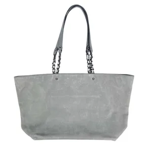 Rebecca Minkoff Chain-Trim Grey Suede‎ Large Tote Bag thumbnail 3